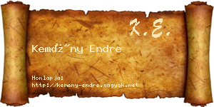 Kemény Endre névjegykártya